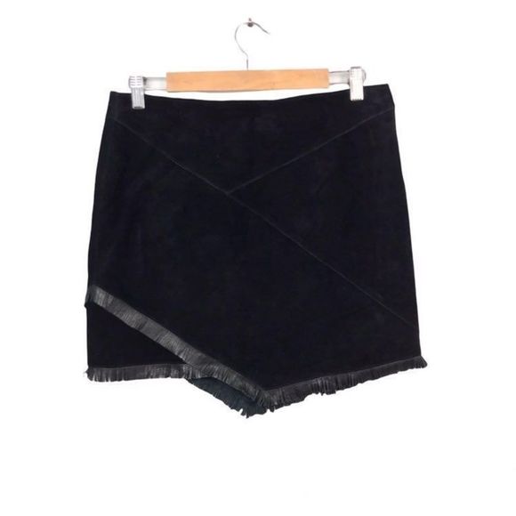Maje Skirts Maje Envela Suede Leather Fringe Mini Skirt Poshmark